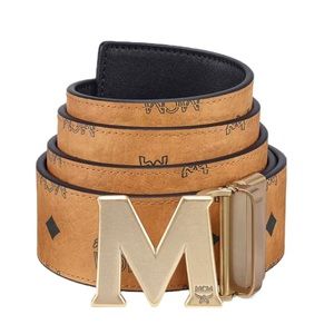 MCM Brown Monogram Print Belt